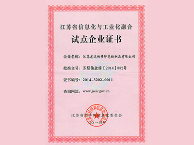 兩化融合試點(diǎn)企業(yè)