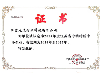 江蘇省專精特新中小企業(yè)